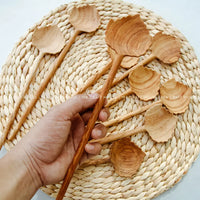 Spoon Set -Wooden Leaf Spoon Serving Set