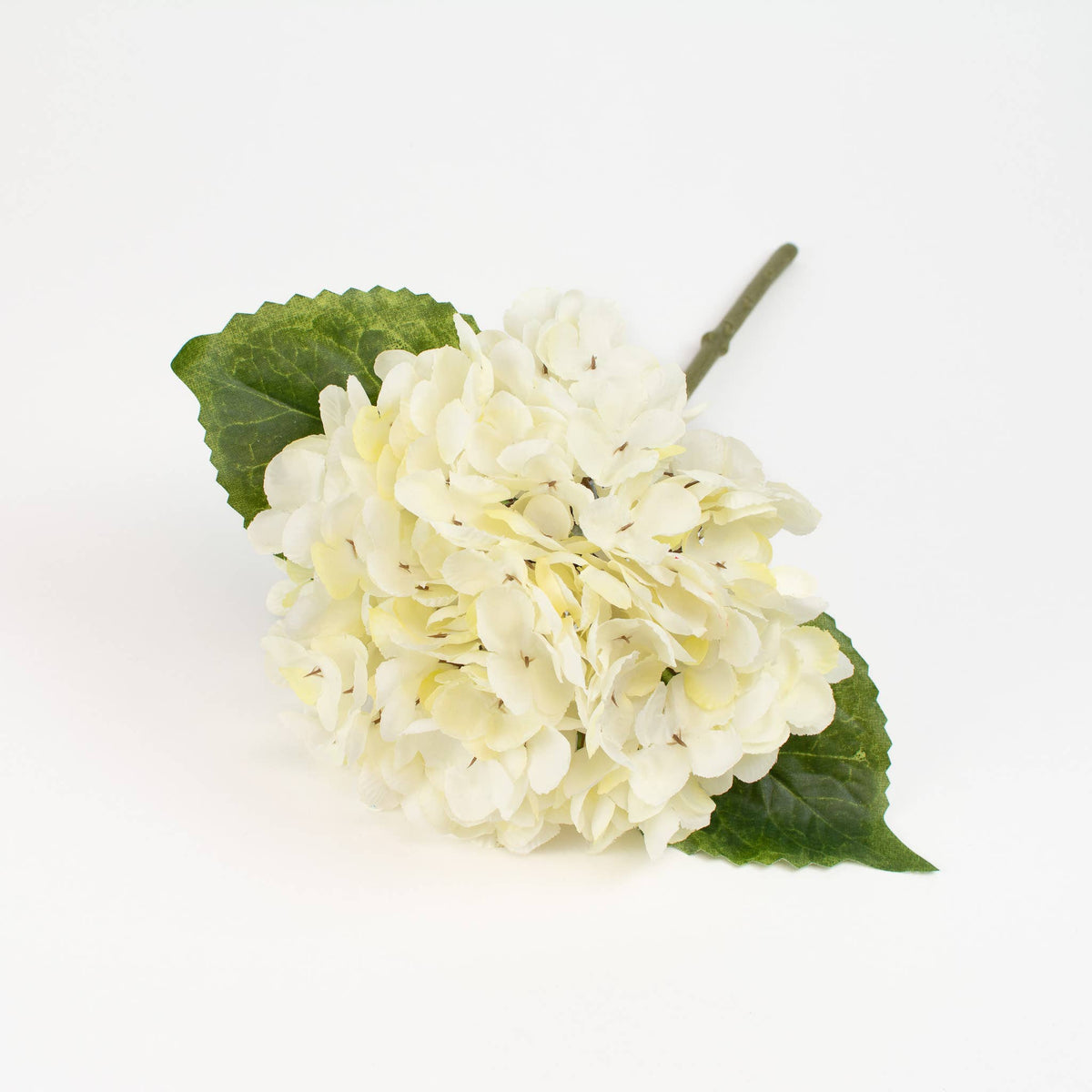 Flower Stem-  Faux Hydrangea - Cream - 13 Inch