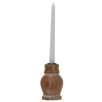 Candle Taper Holder- Vintage Wood - SMALL