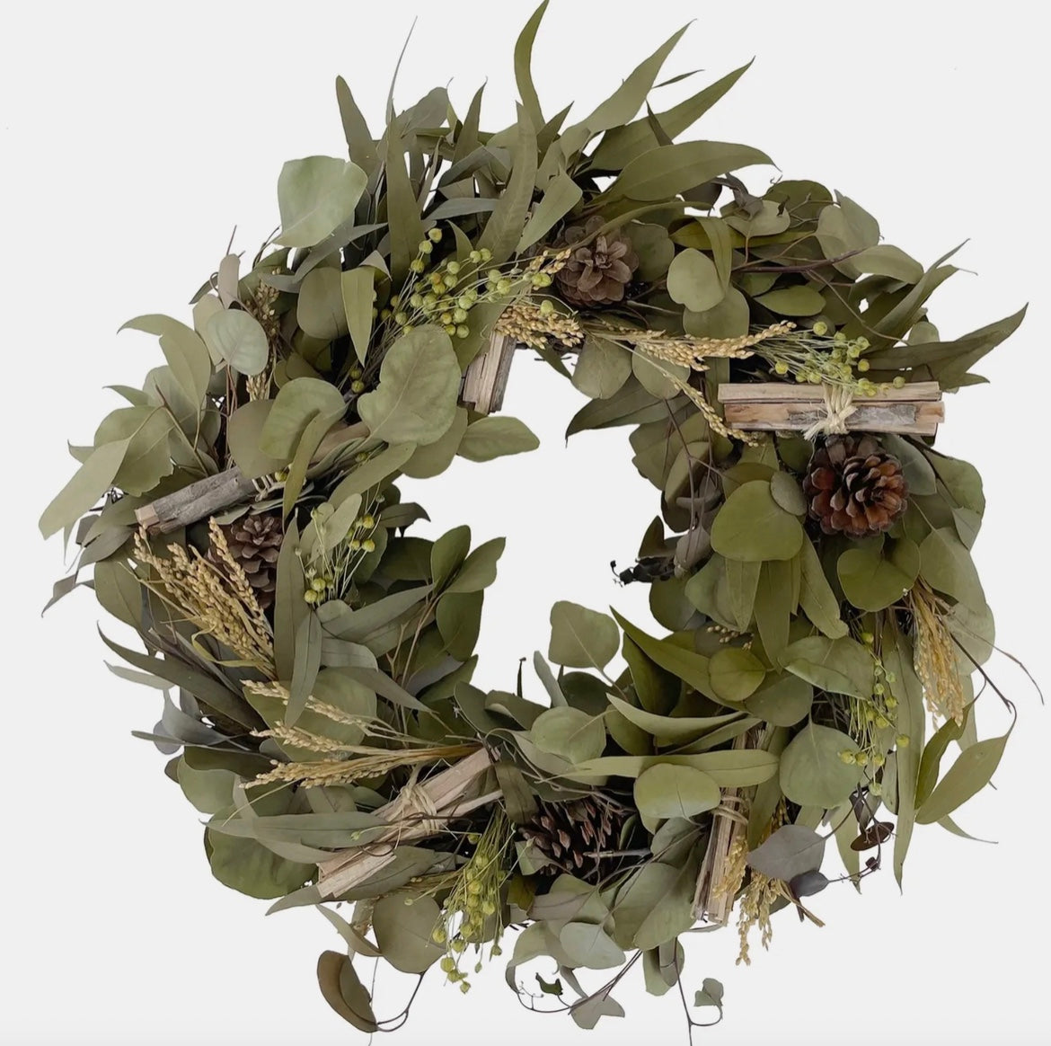 Wreath - Eucalyptus and Pinecone Garland Wreath
