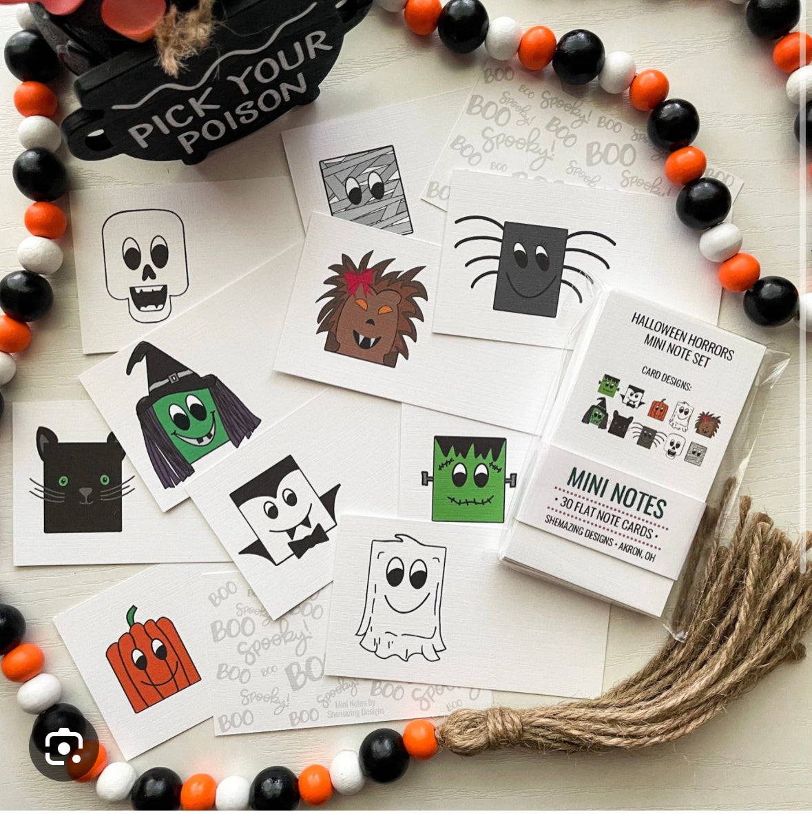 Halloween Monsters Mini Notes - For lunchboxes