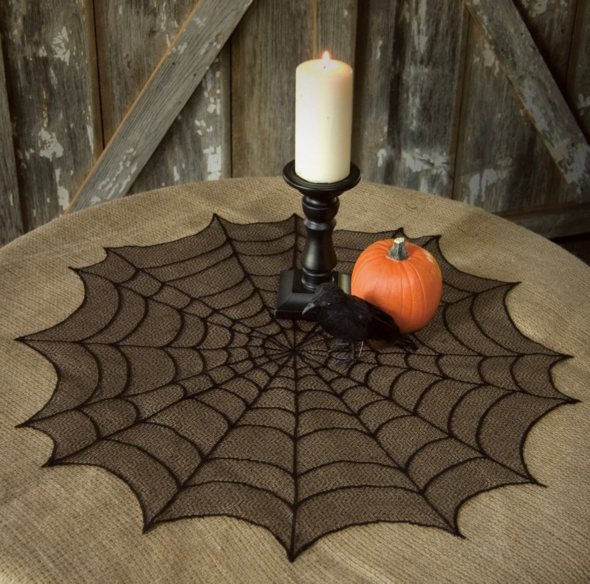 Halloween Spider Web Table Centerpiece 30” Round
