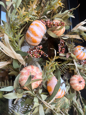 Hayride Pumpkin Berry Wreath 24”