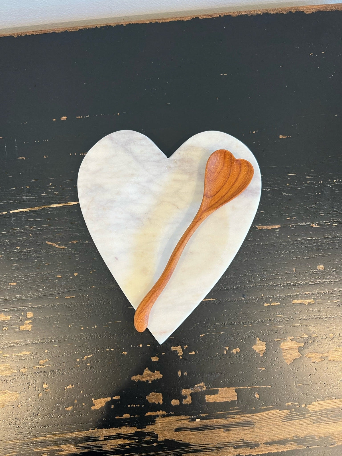 Home Decor -Marble Heart Spoon Rest