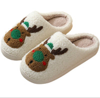 Christmas Reindeer Slippers - RED NOSE LEFT