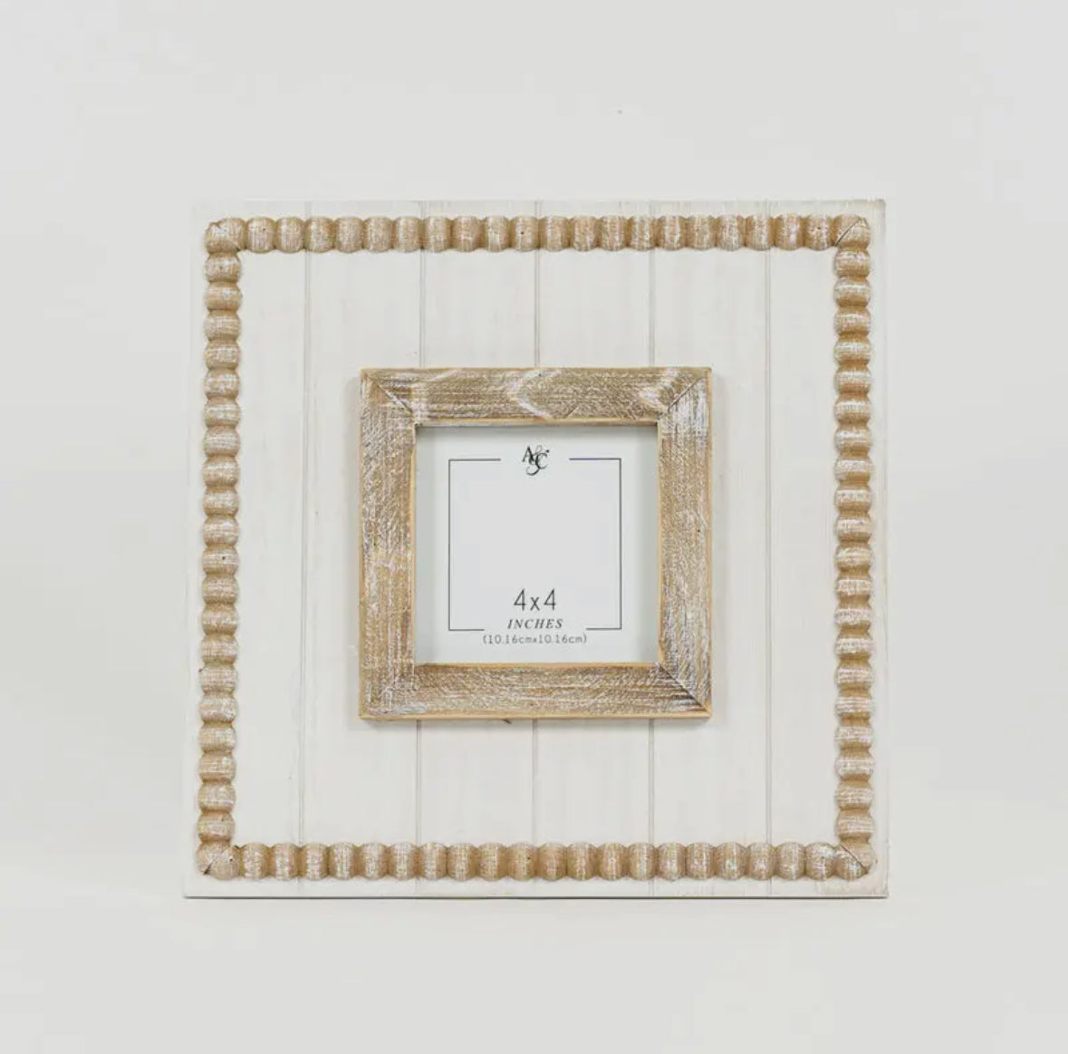 Picture Frame - 10x10x1.5  beaded photo frame, (4x4)