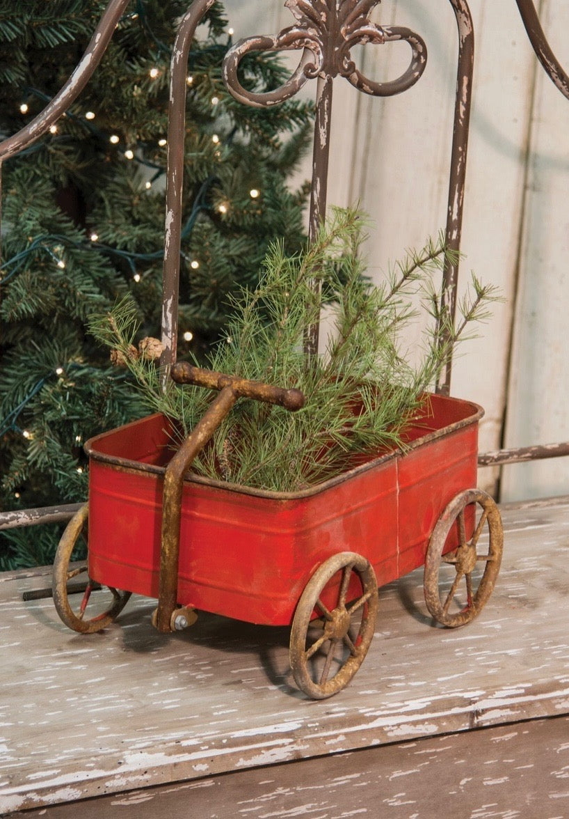 Christmas -Rusty Red Wagon