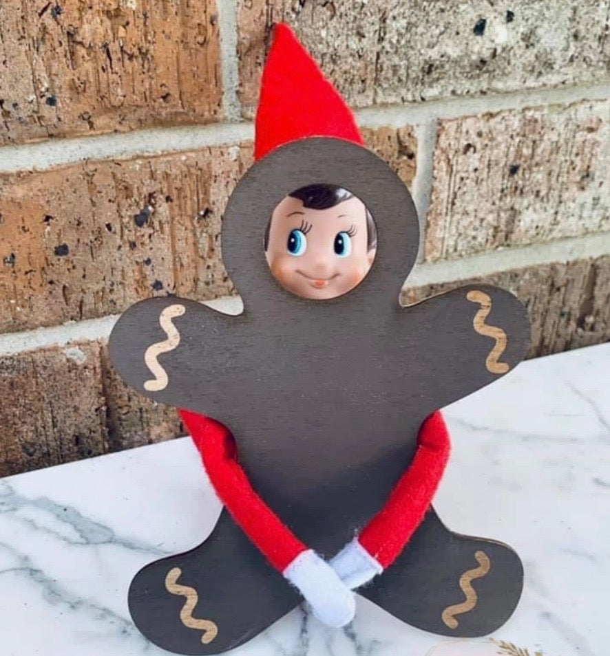 Elf on the Shelf - Santa's Elf Helper Gingerbread Photo Prop