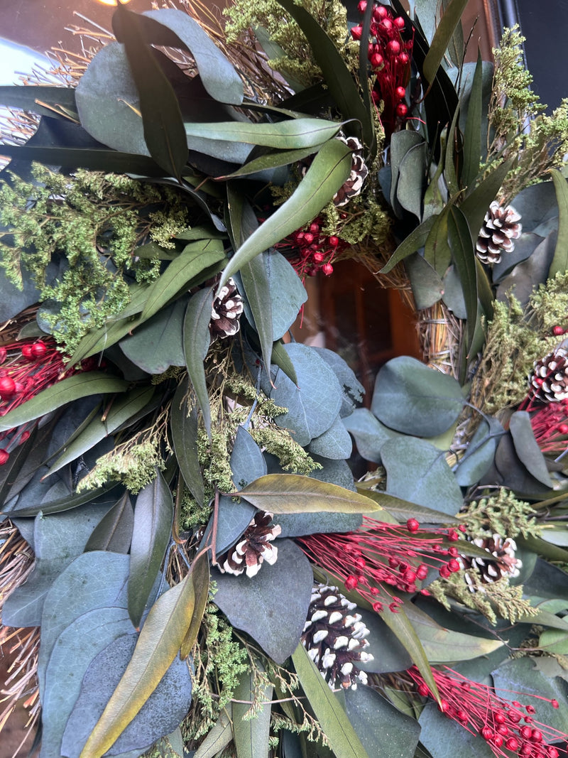 Wreath - Snow Pinecone Holiday Wreath