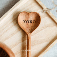 Spoon - XOXO Engraved Wooden Heart Spoon