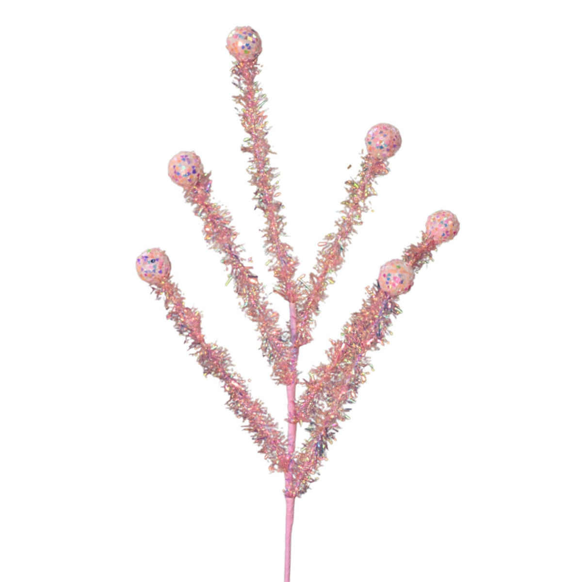 Flippin Awesome Tinsel Ball Spray 24" - Lt. Pink